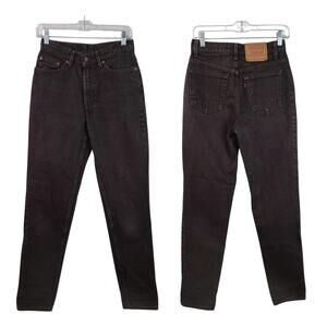 Levis 512 Brown Denim Slim Taper Hi Rise Vintage USA Jeans 7 Waist 26 x 30